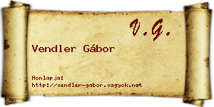 Vendler Gábor névjegykártya
